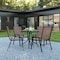 Flash Furniture 5PC Patio Set-31.5RD Glass Table, 4 Brown Chairs TLH-0702303C-BN-GG - alternate 1